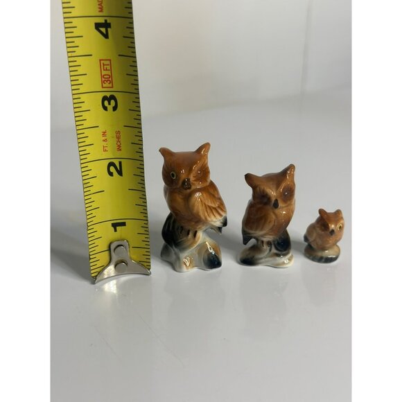 Vintage Set of 3 Porcelain Owl Figurines – Graduated Sizes, 2.25" Collectible - Picture 6 of 8
